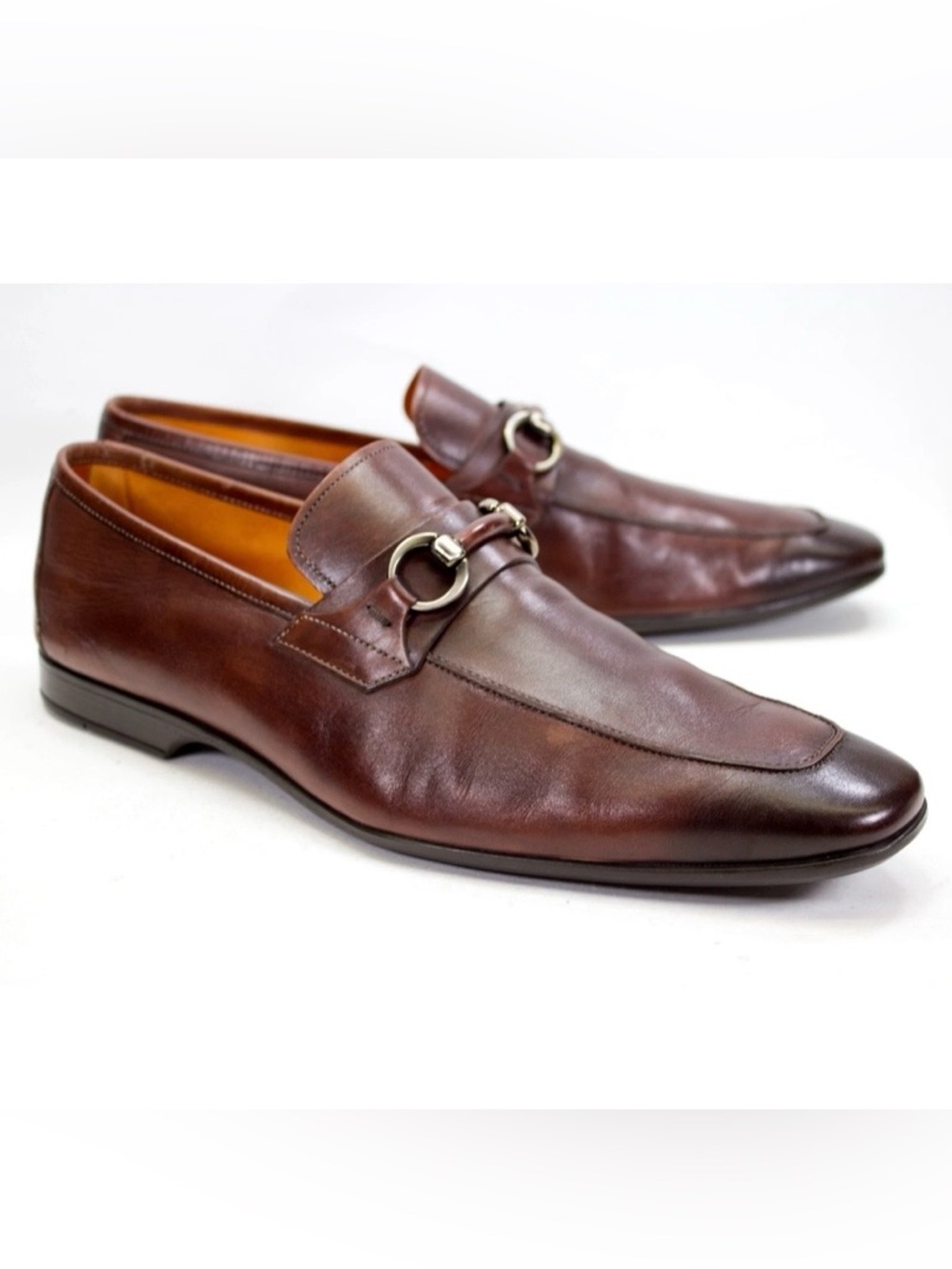 Magnanni Mens US 11.5 M Neimen Marcus Diago 16482 Brown Horsebit Loafers Shoes
